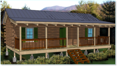 Two Bedroom Hunting Cabin Elevation