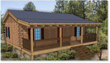 Three Bedroom Hunting Cabin Elevation