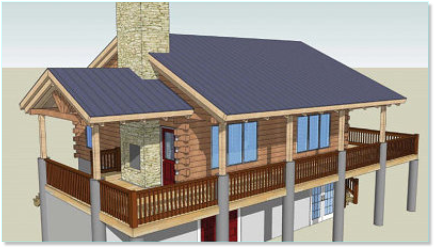 Three Bedroom Hunting Cabin Elevation